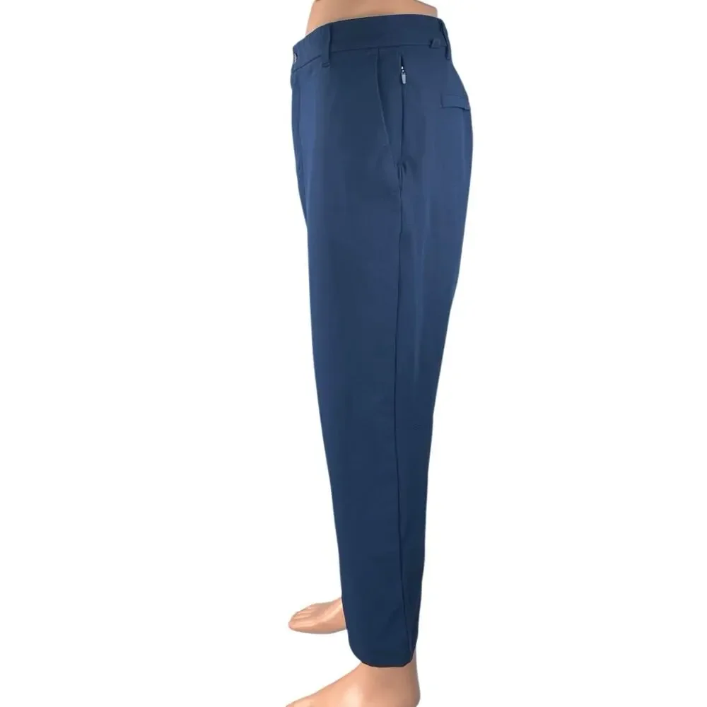 Lululemon Men's Blue Straight Leg High Waist Chino Khaki Trousers Dress Pants 36